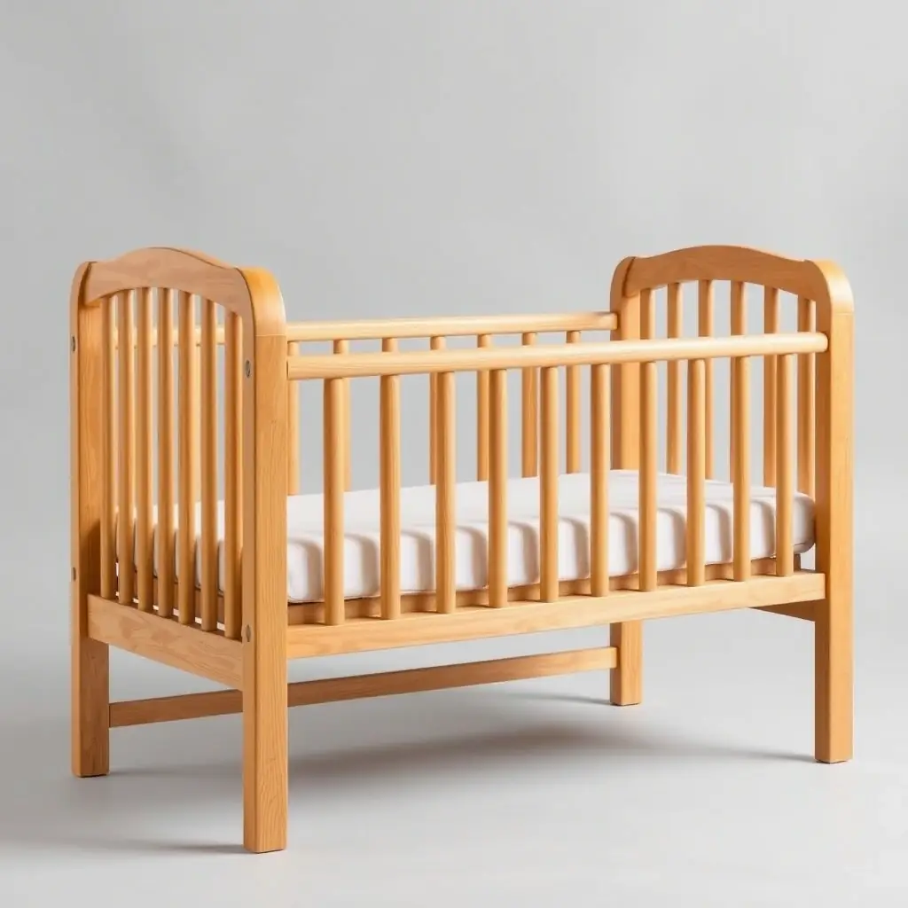 Houten babybed met verstelbare matrashoogte